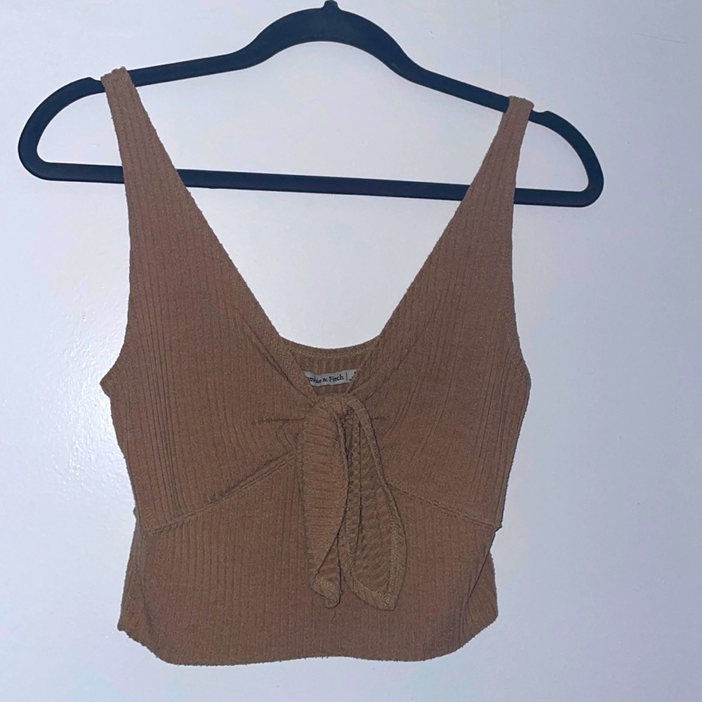 Abercrombie and Fitch, tan crop-top, size sm